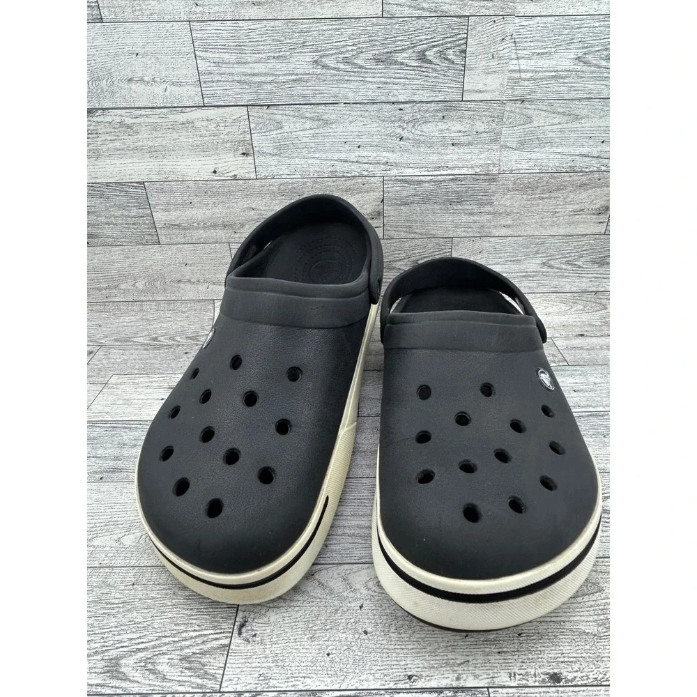 Crocs Crocband Clog Black Stucco Mens 10 Womens 12 Sporty Slip On Shoes 11016